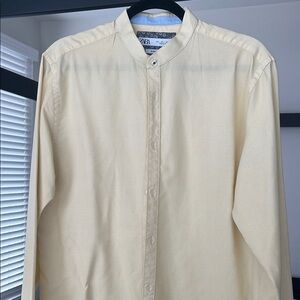 Zara Soft Yellow Checkered Shirt